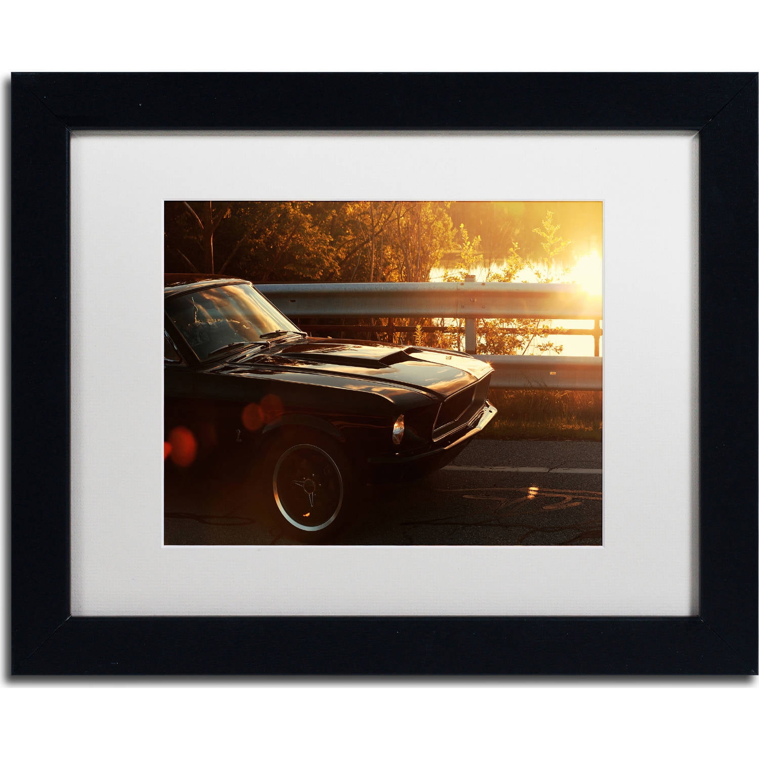 Trademark Fine Art "67 Mustang" Canvas Art by Jason Shaffer, White Matte, Black Frame