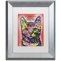 Trademark Fine Art '9 Lives' Canvas Art by Dean Russo, White Matte, Silver Frame