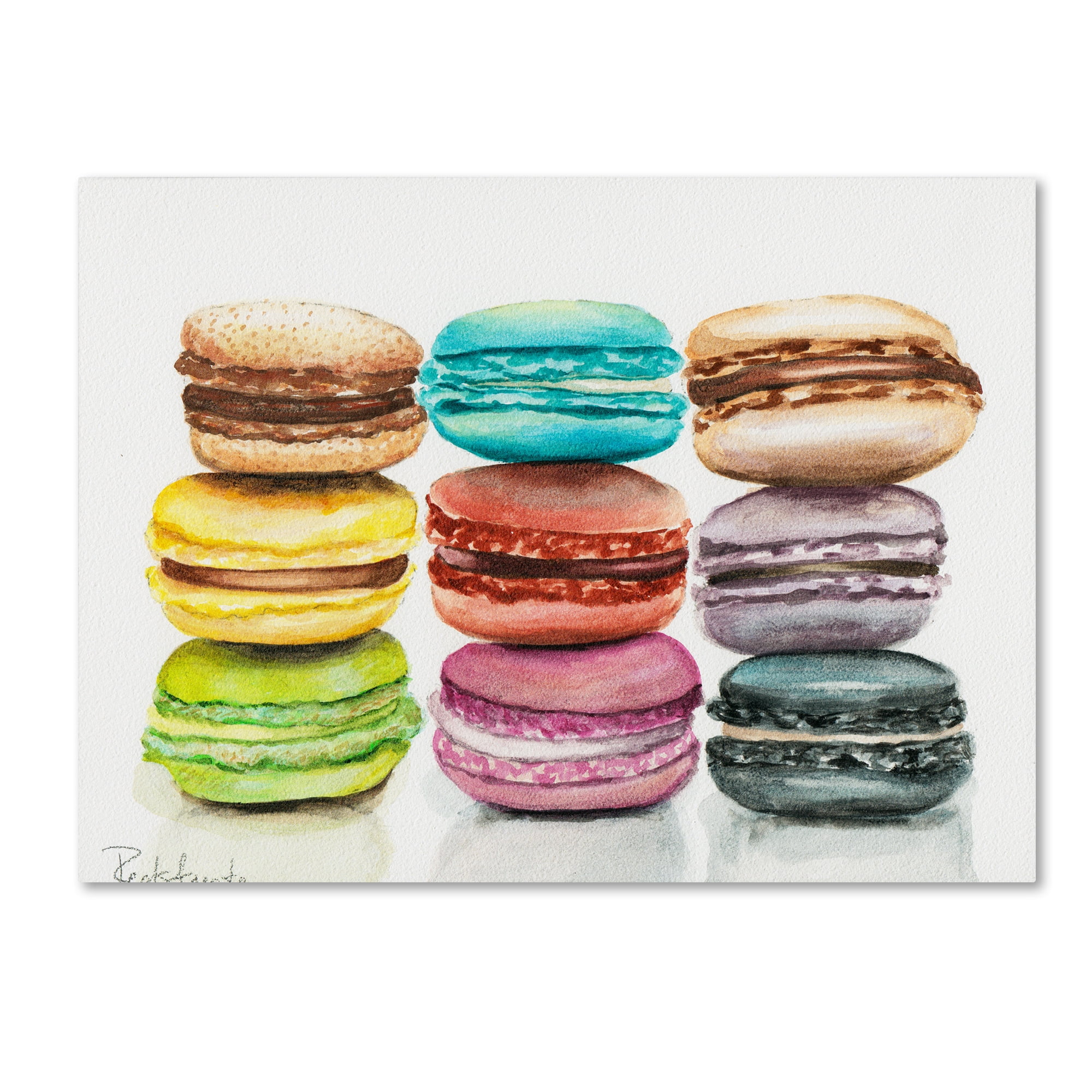Trademark Fine Art "9 Macarons" Canvas Art by Jennifer Redstreake