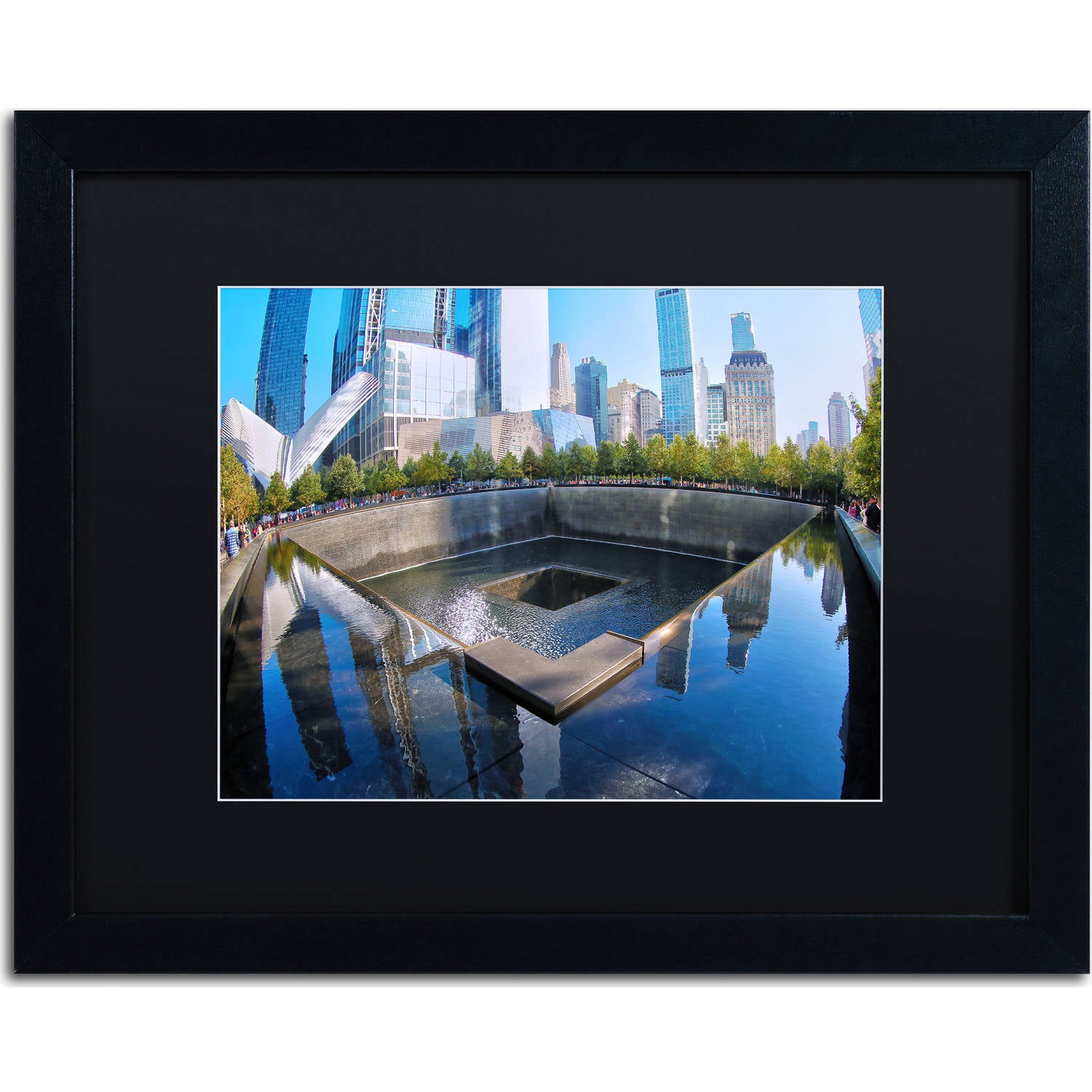 Trademark Fine Art "911 Memorial" Canvas Art by CATeyes, Black Matte, Black Frame