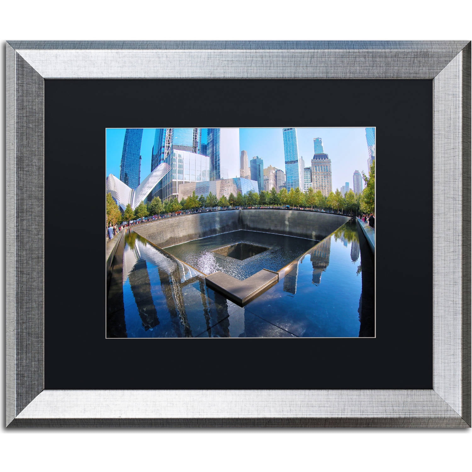Trademark Fine Art "911 Memorial" Canvas Art by CATeyes, Black Matte, Silver Frame
