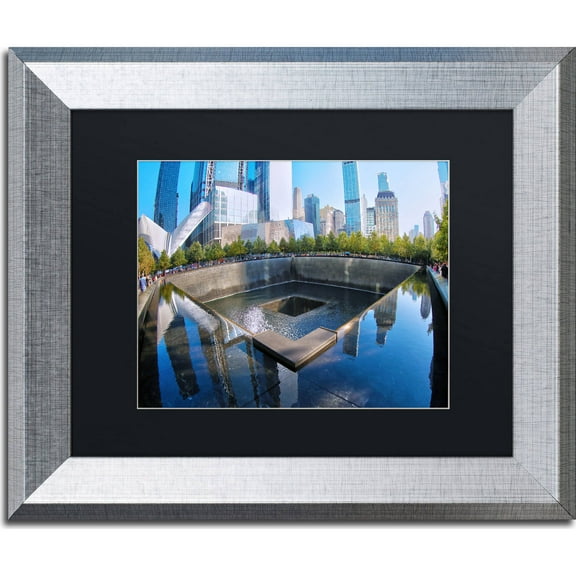 Trademark Fine Art "911 Memorial" Canvas Art by CATeyes, Black Matte, Silver Frame
