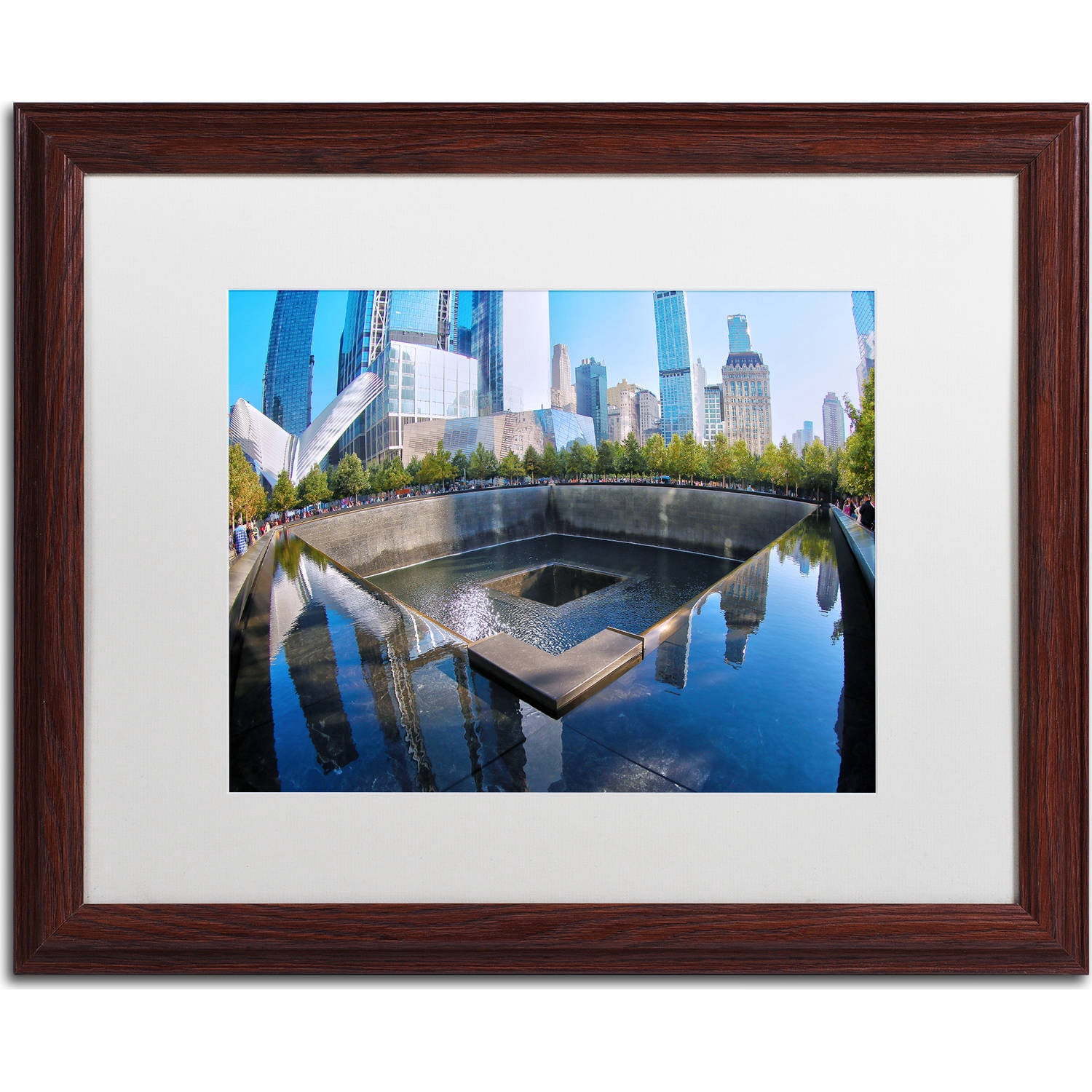 Trademark Fine Art "911 Memorial" Canvas Art by CATeyes, White Matte, Wood Frame