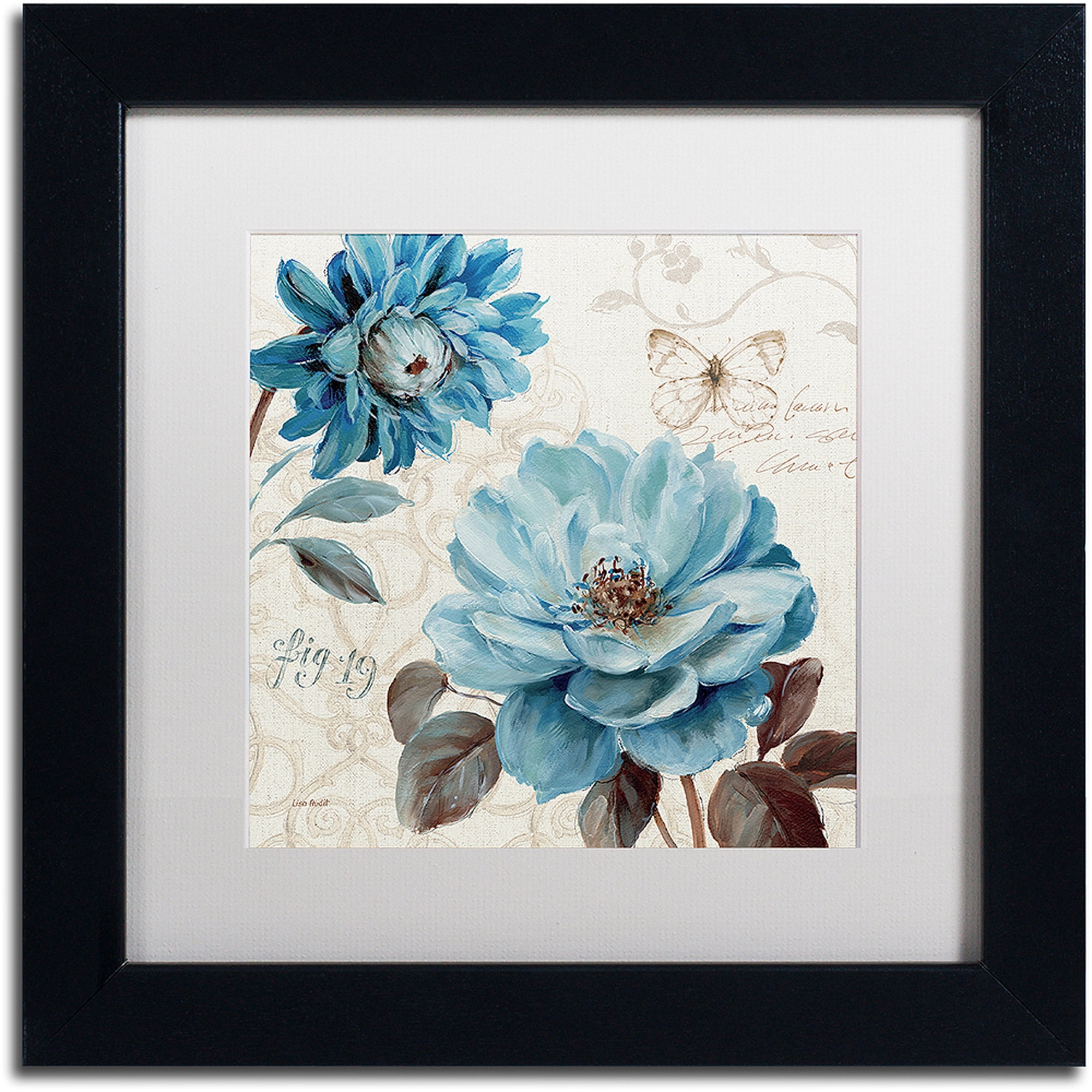 Trademark Fine Art "A Blue Note III" Canvas Art by Lisa Audit, White Matte, Black Frame