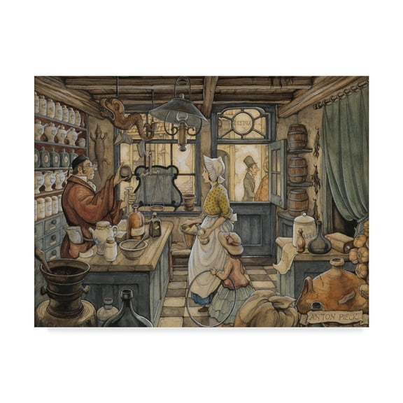 Trademark Fine Art 'A Blue Shop' Canvas Art by Anton Pieck