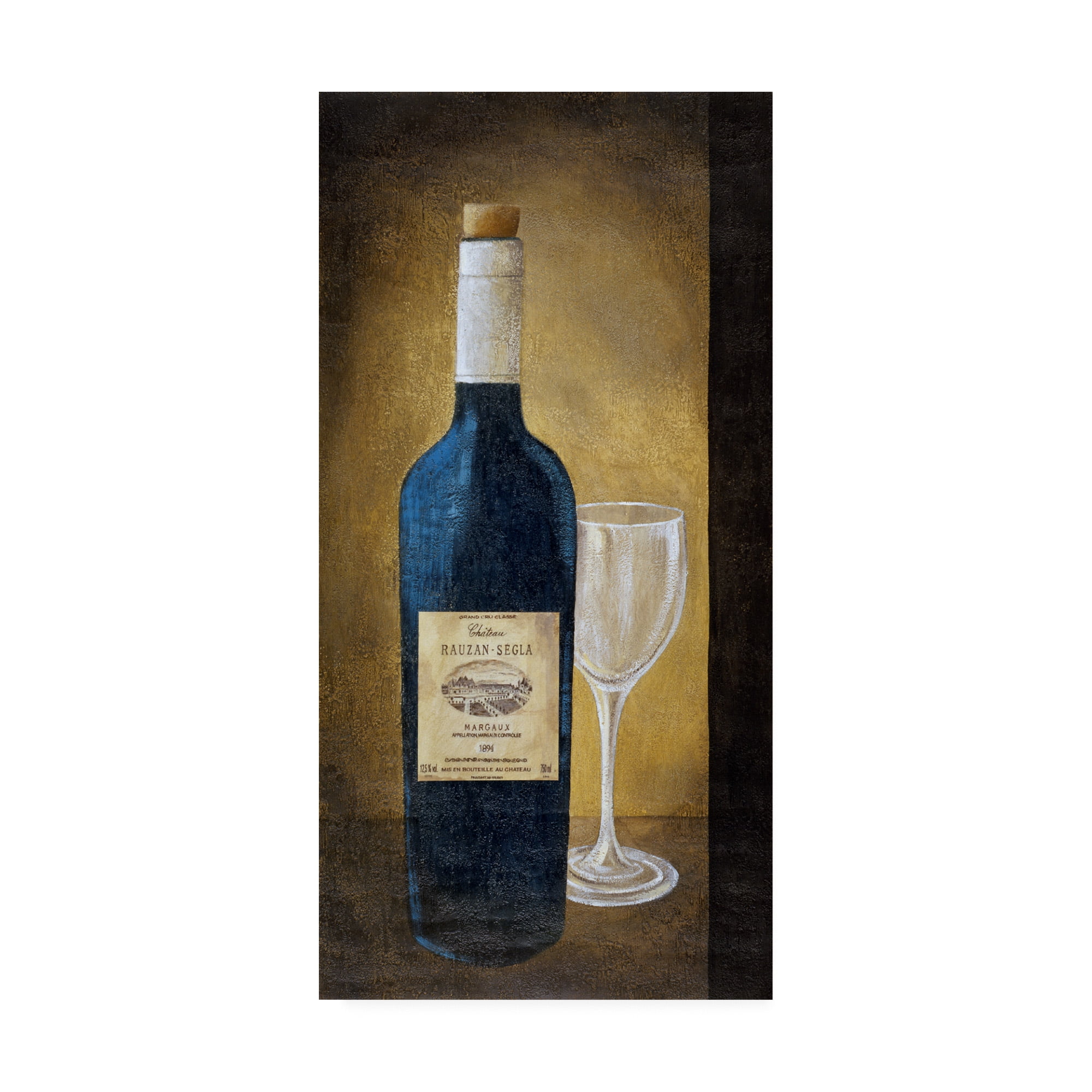 Modern Brown and Black Wine Bottle Canvas Art
