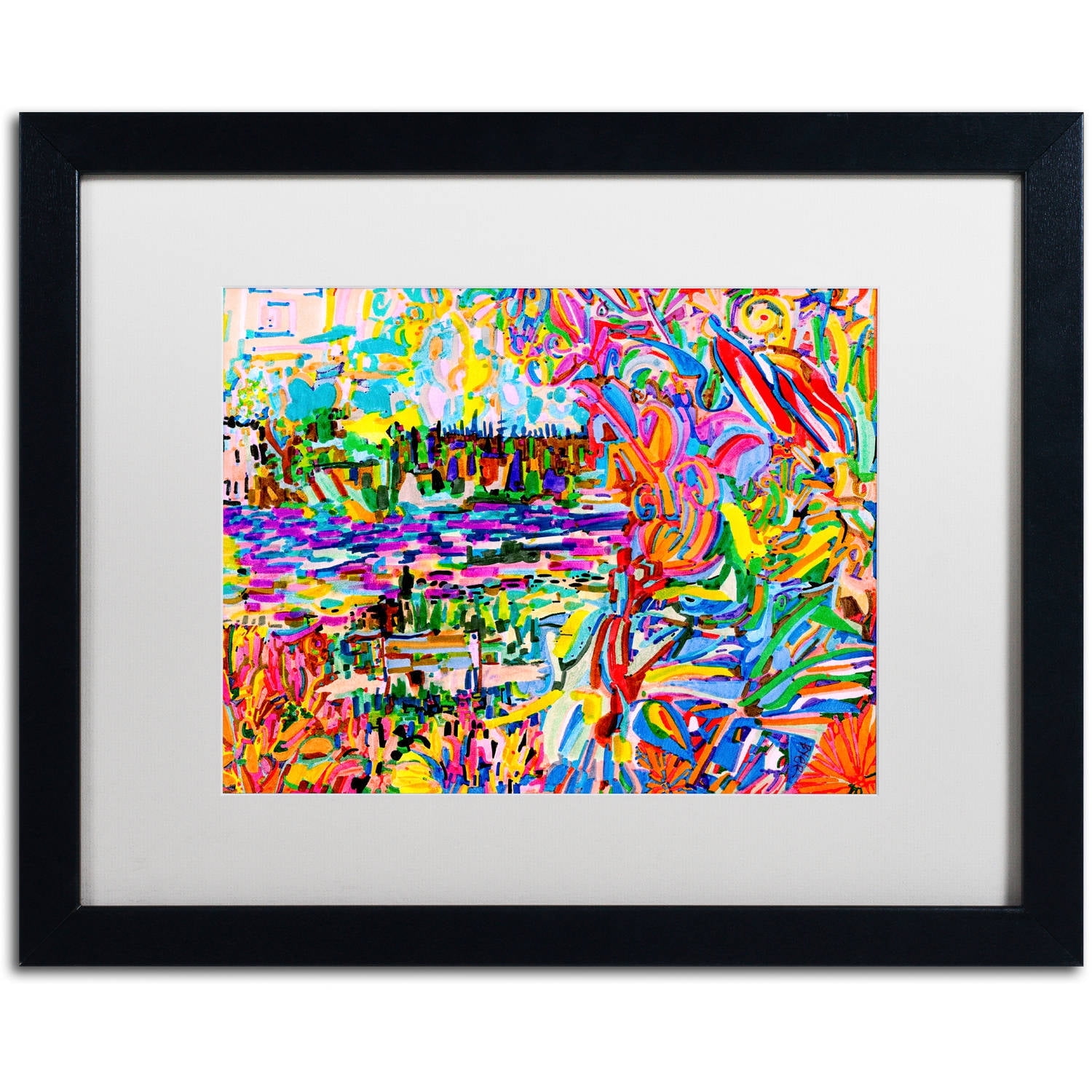 Trademark Fine Art "A Bouquet For Kitsilano" Canvas Art by Josh Byer, White Matte, Black Frame