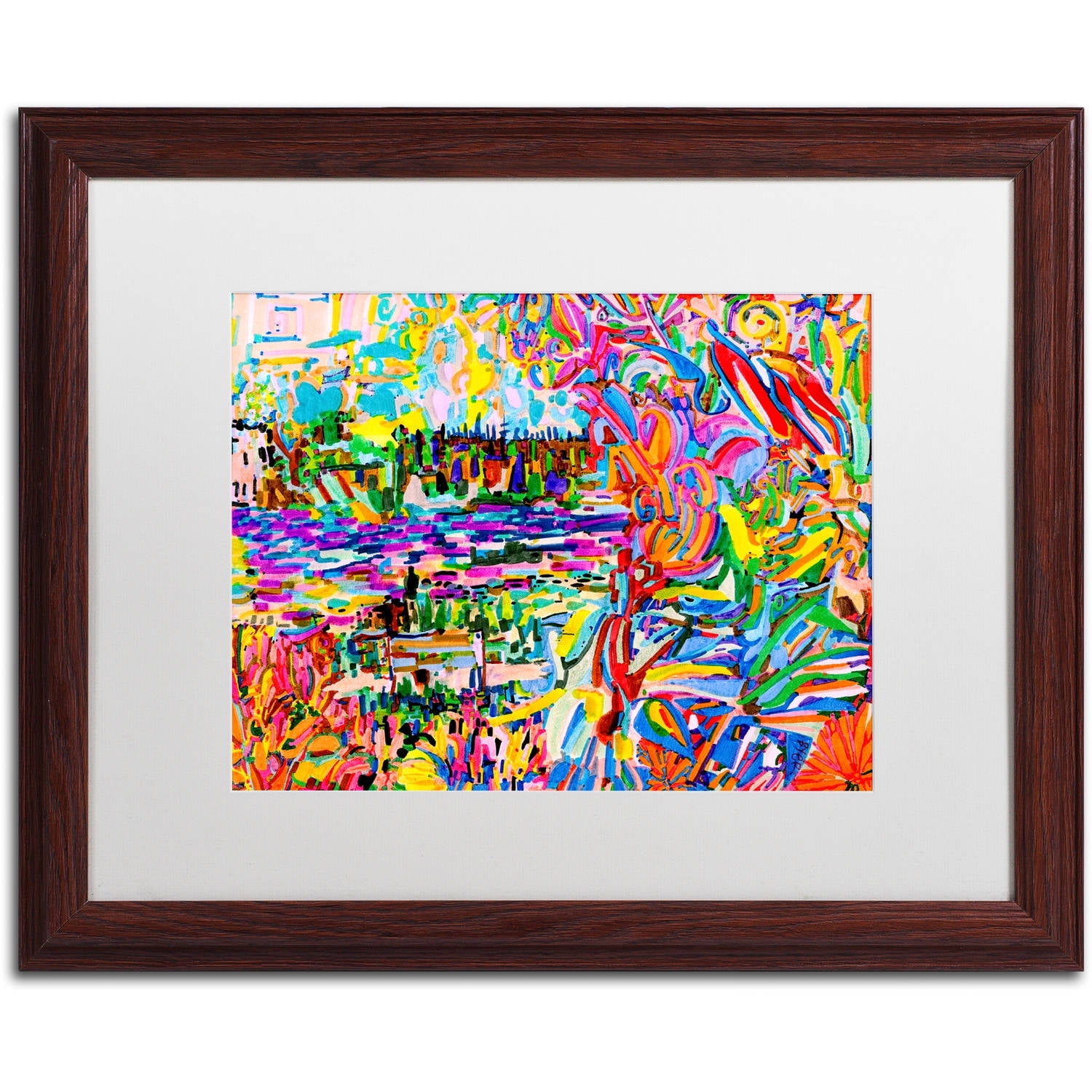 Trademark Fine Art "A Bouquet For Kitsilano" Canvas Art by Josh Byer, White Matte, Wood Frame