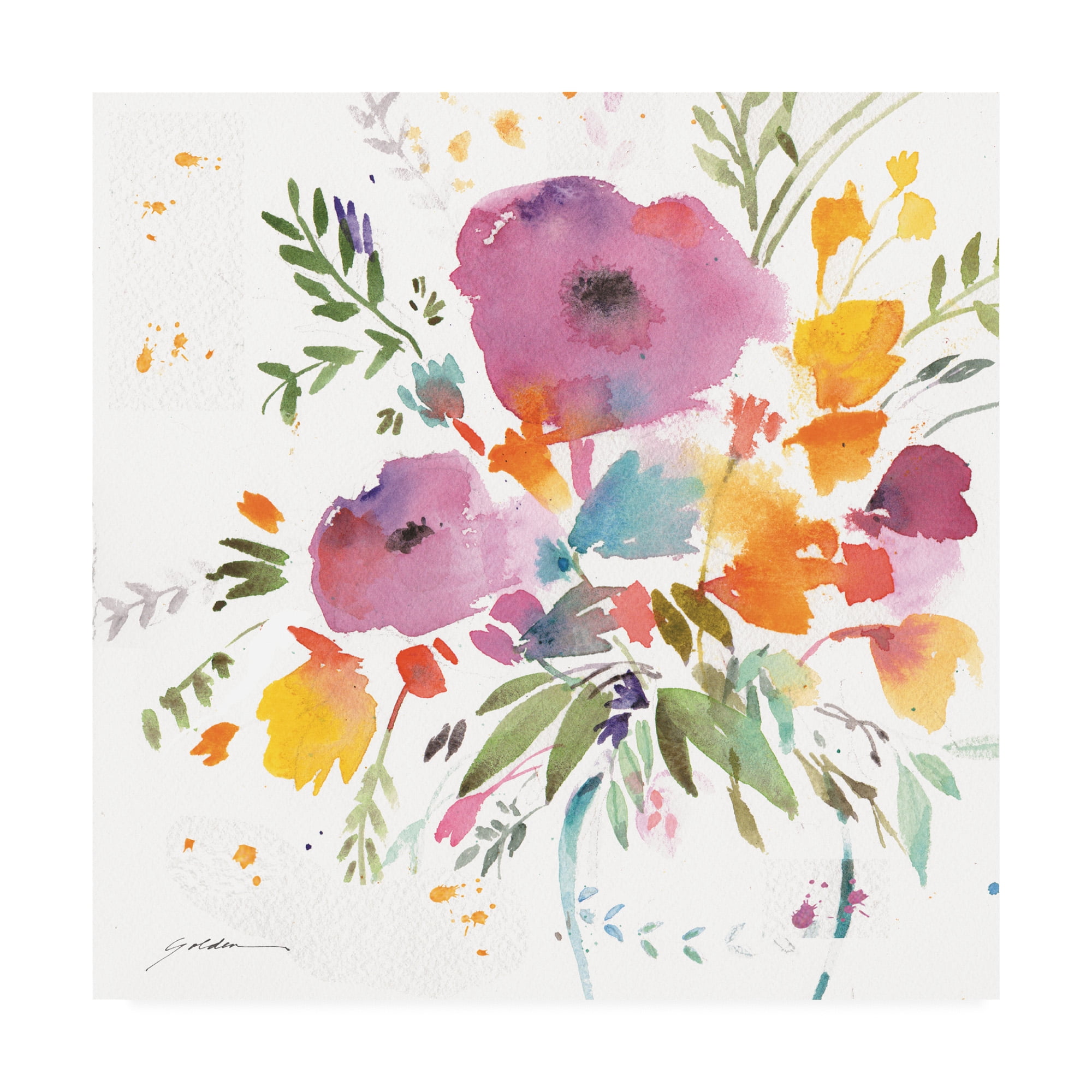Trademark Fine Art 'A Bright Bouquet' Canvas Art by Sheila Golden
