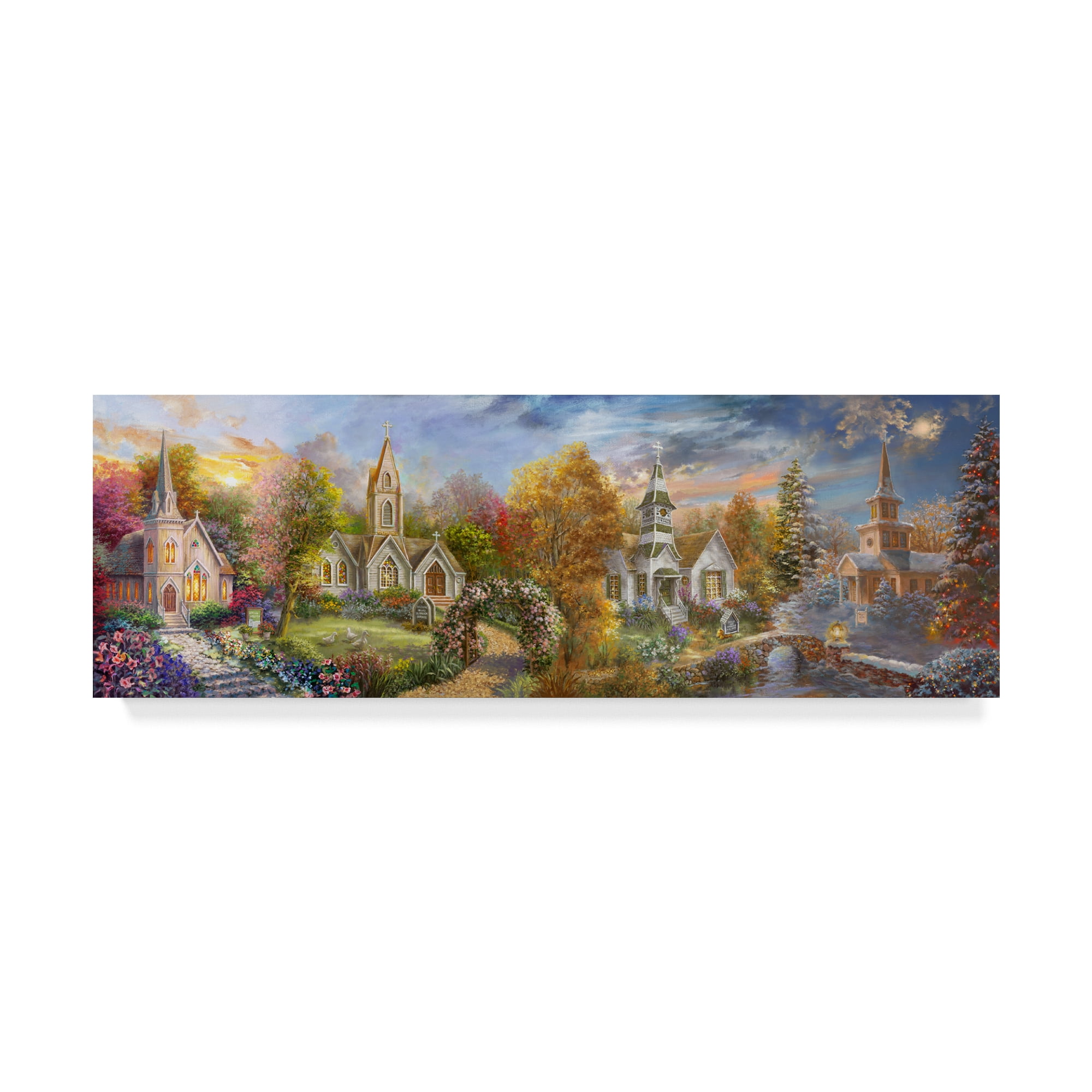 Trademark Fine Art 'A Church for all Seasons' Canvas Art by Nicky Boehme