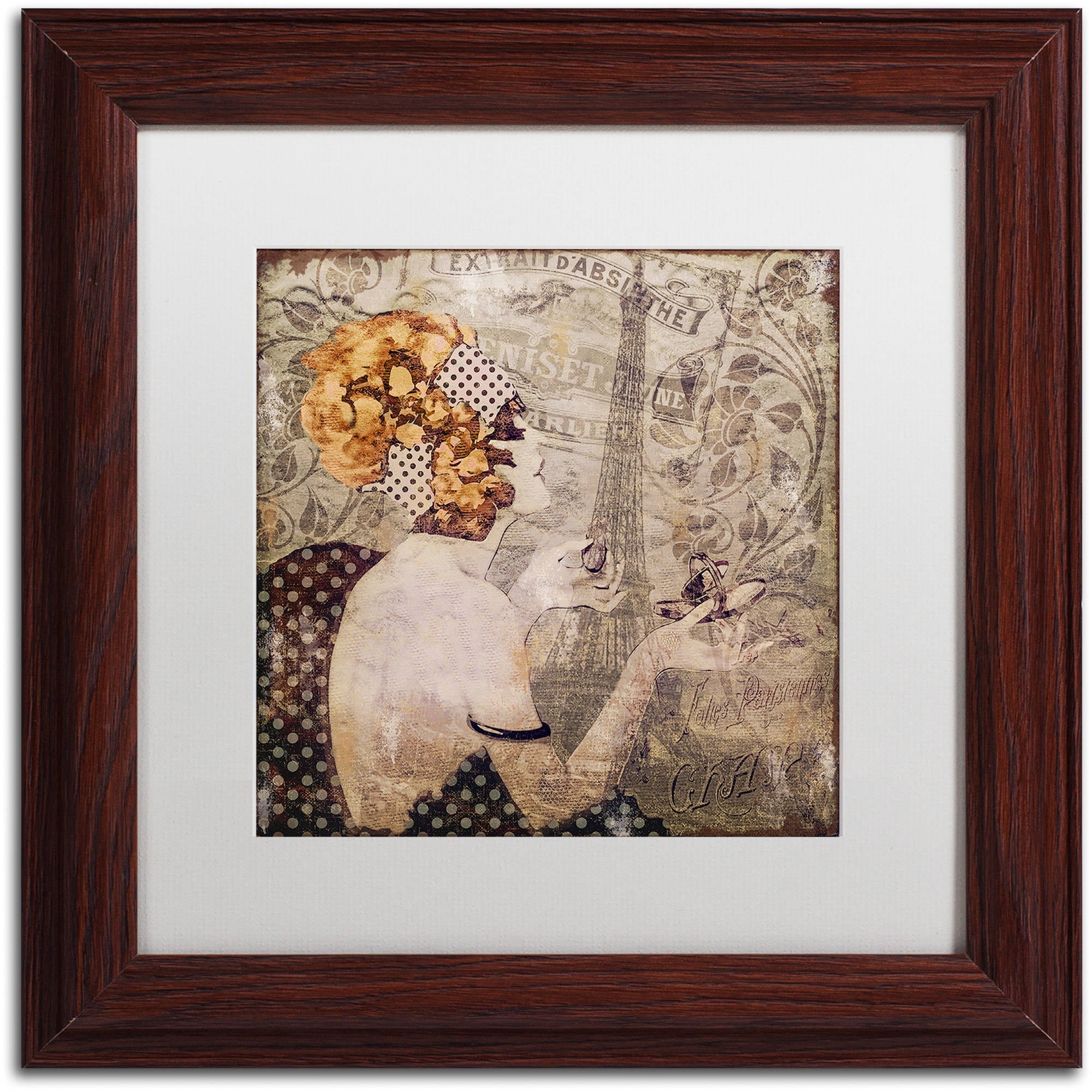 Trademark Fine Art "A Date With Paris" Canvas Art by Color Bakery White Matte, Wood Frame
