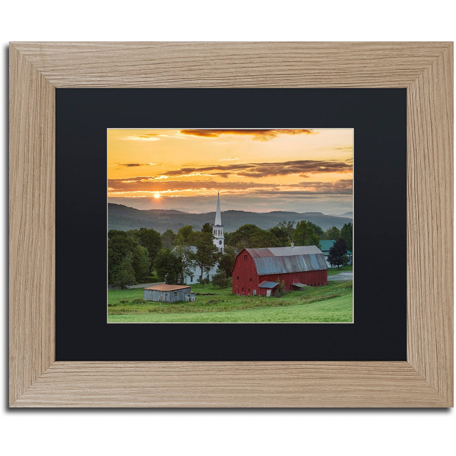 Trademark Fine Art "A Farm and A Prayer" Canvas Art by Michael Blanchette Photography Black Matte, Birch Frame