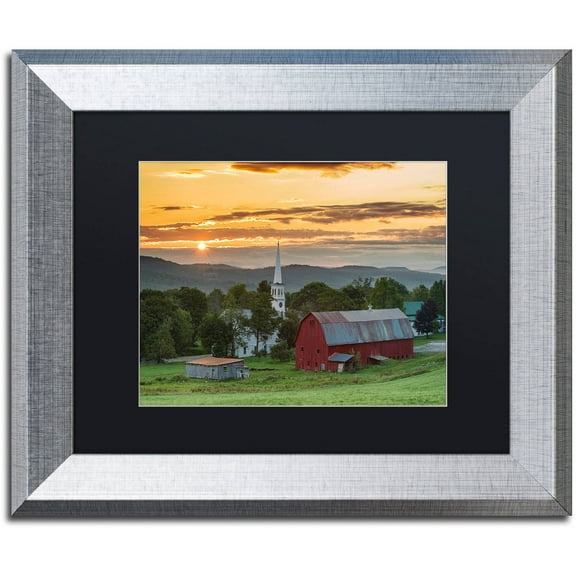 Trademark Fine Art "A Farm and A Prayer" Canvas Art by Michael Blanchette Photography Black Matte, Silver Frame