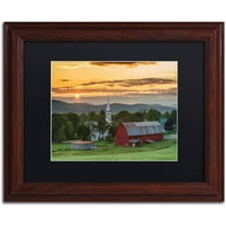 Trademark Fine Art "A Farm and A Prayer" Canvas Art by Michael Blanchette Photography Black Matte, Wood Frame
