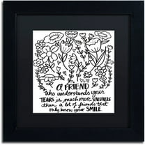 Trademark Fine Art "A Friend" Canvas Art by Elizabeth Caldwell, Black Matte, Black Frame