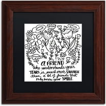 Trademark Fine Art "A Friend" Canvas Art by Elizabeth Caldwell, Black Matte, Wood Frame