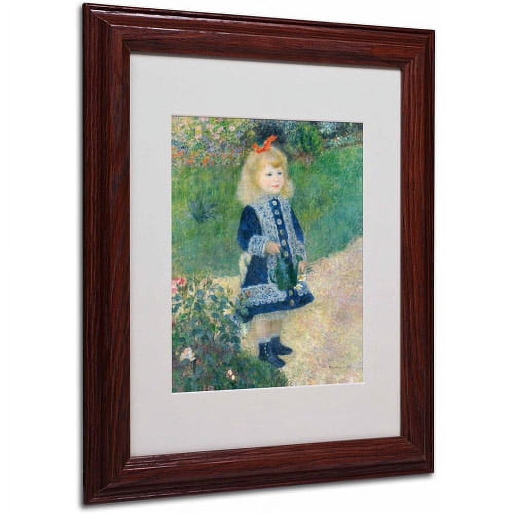 Trademark Fine Art "A Girl With a Watering Can" Framed Canvas Art by Pierre Renoir