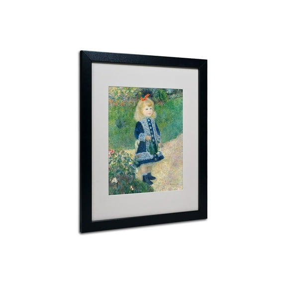 Trademark Fine Art "A Girl With a Watering Can" Framed Canvas Art by Pierre Renoir