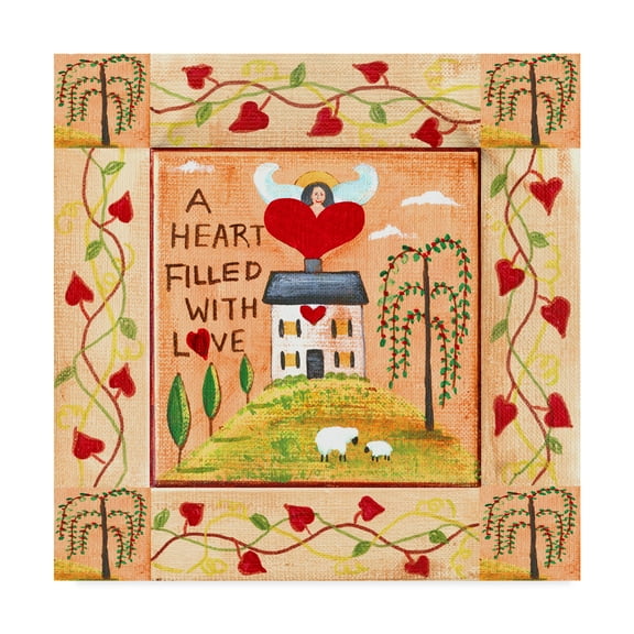 Trademark Fine Art 'A Heart Filled With Love' Canvas Art by Cheryl Bartley
