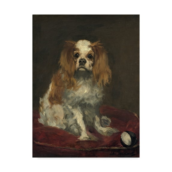 Trademark Fine Art 'A King Charles Spaniel' Canvas Art by Edouard Manet