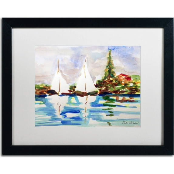 Trademark Fine Art "A Lovely Day" Canvas Art by Wendra, White Matte, Black Frame