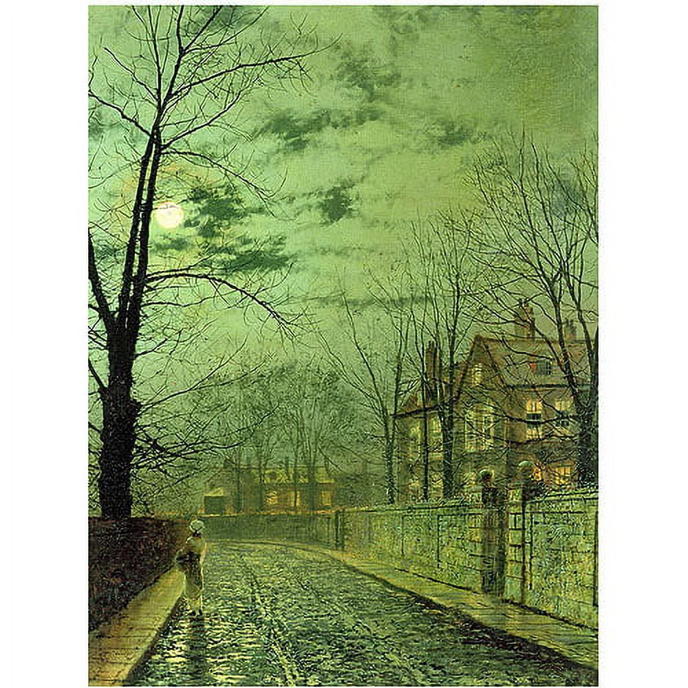 Trademark Fine Art "A Moonlit Road" Canvas Art by John Atkinson Grimshaw