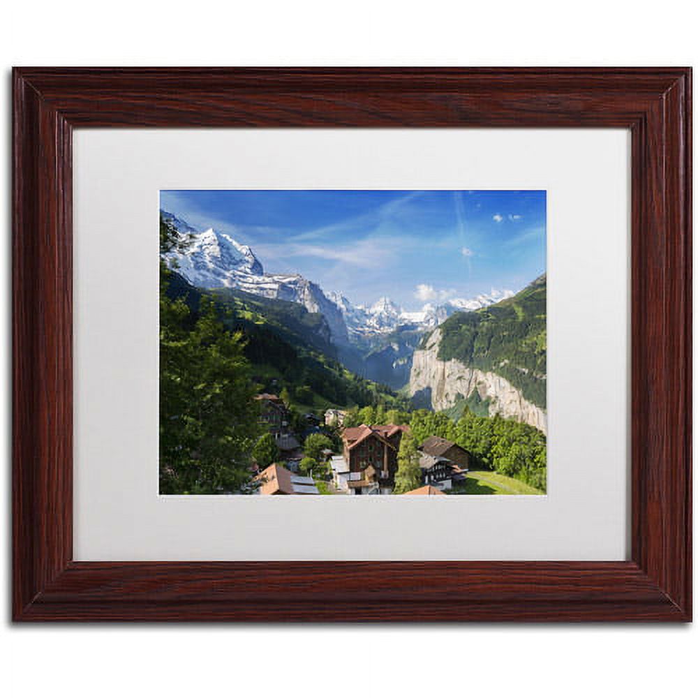 Trademark Fine Art "A New Day in the Swiss Alps" Canvas Art by Philippe Sainte-Laudy, White Matte, Wood Frame
