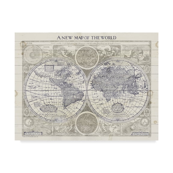 Trademark Fine Art 'A New Map of the World' Canvas Art by Sue Schlabach