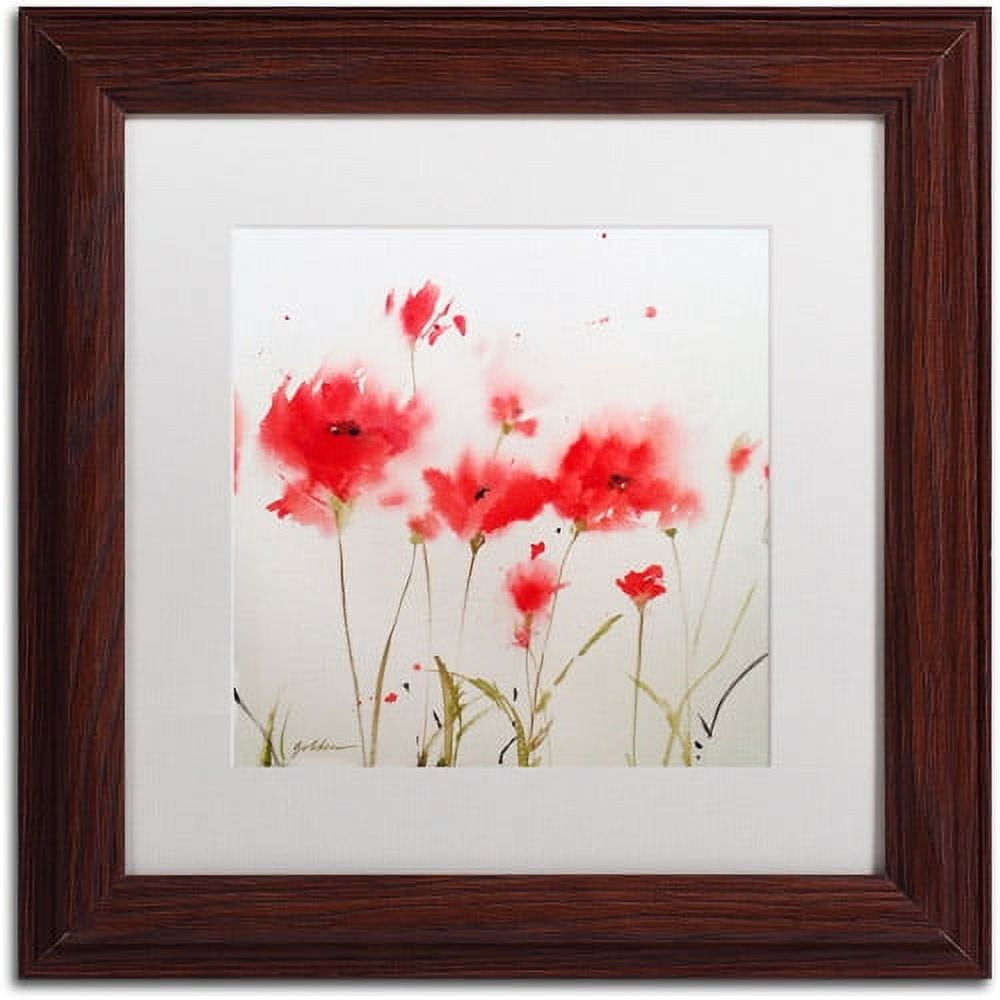 Trademark Fine Art "A Poppy Moment" Canvas Art by Sheila Golden, White Matte, Wood Frame