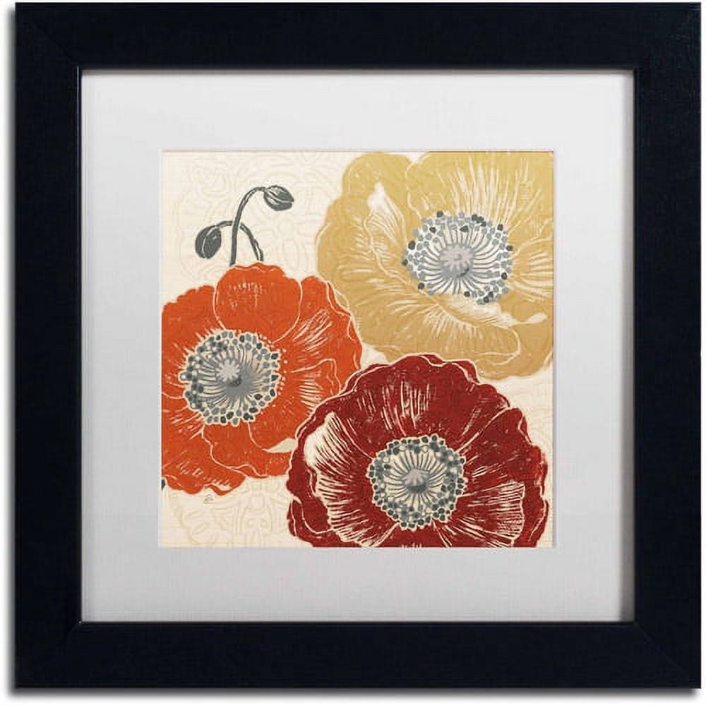 Trademark Fine Art "A Poppy's Touch III" Canvas Art by Daphne Brissonnet, White Matte, Black Frame
