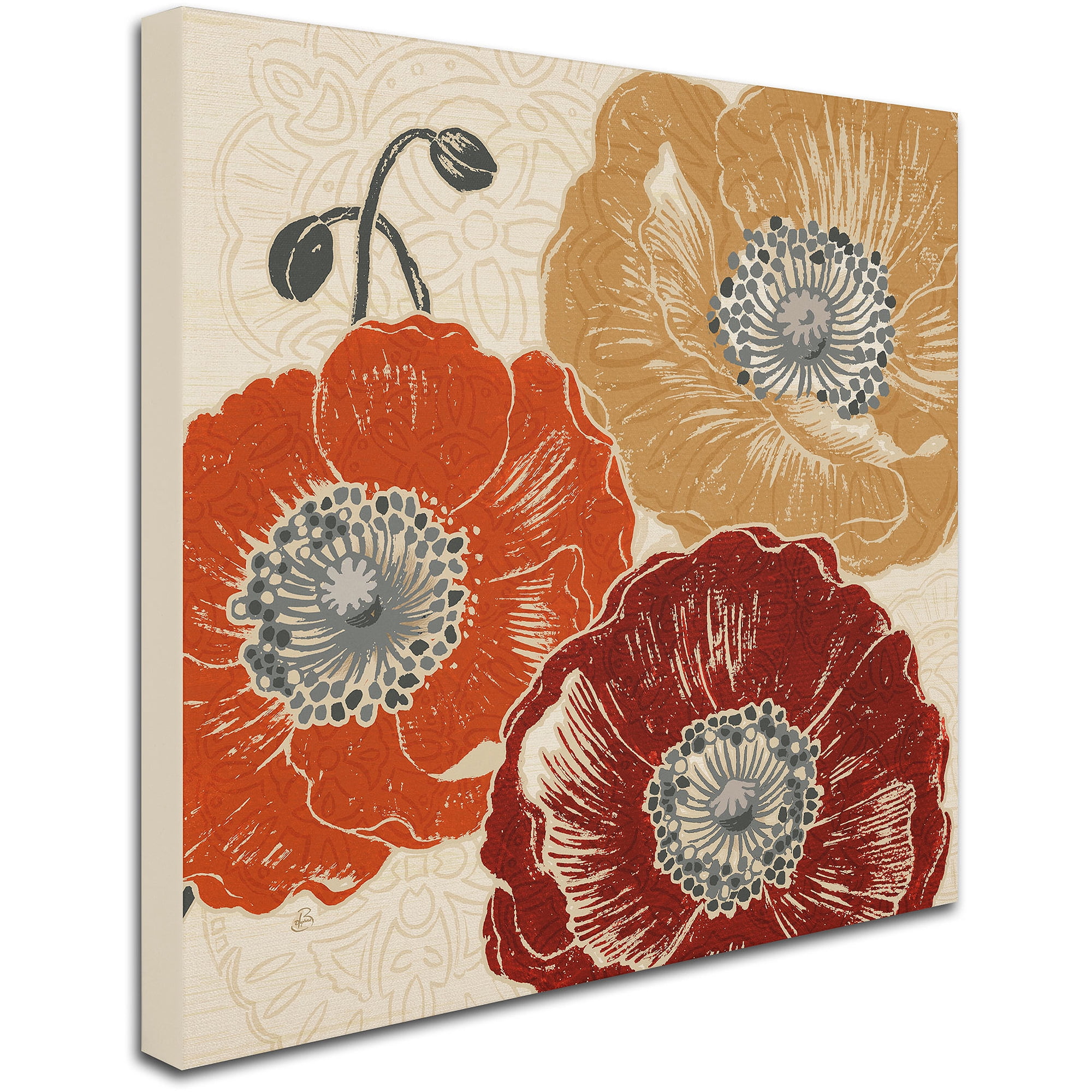 Trademark Fine Art "A Poppy's Touch III" Canvas Art by Daphne Brissonnet