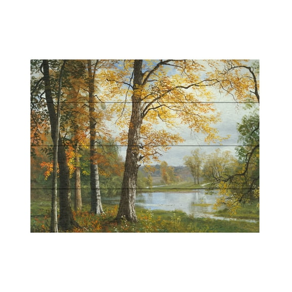 Trademark Fine Art 'A Quiet Lake' Wooden Wall Art Art by Albert Bierstadt