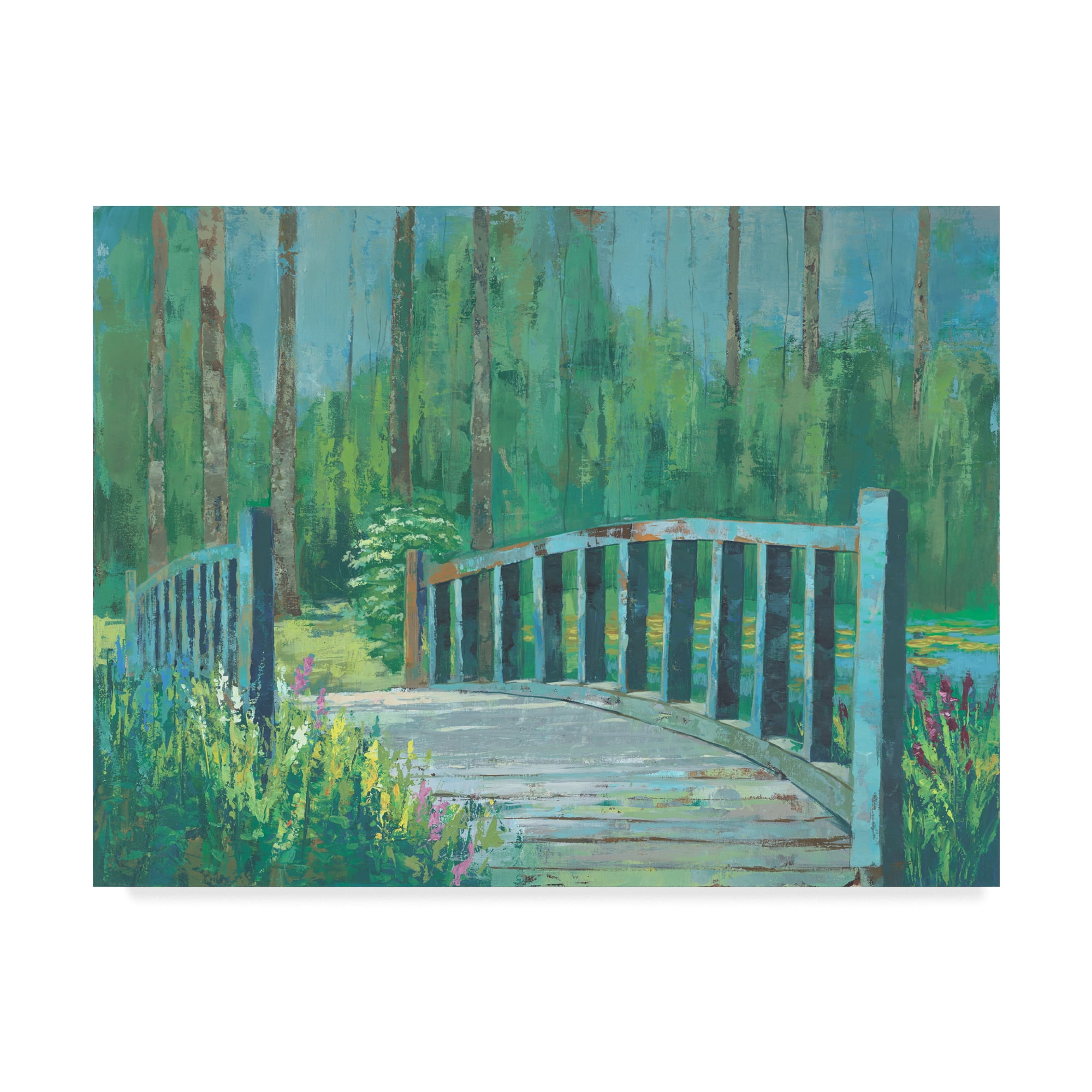 Julie Joy 18 x 24 Blue and Green Landscape Canvas Art
