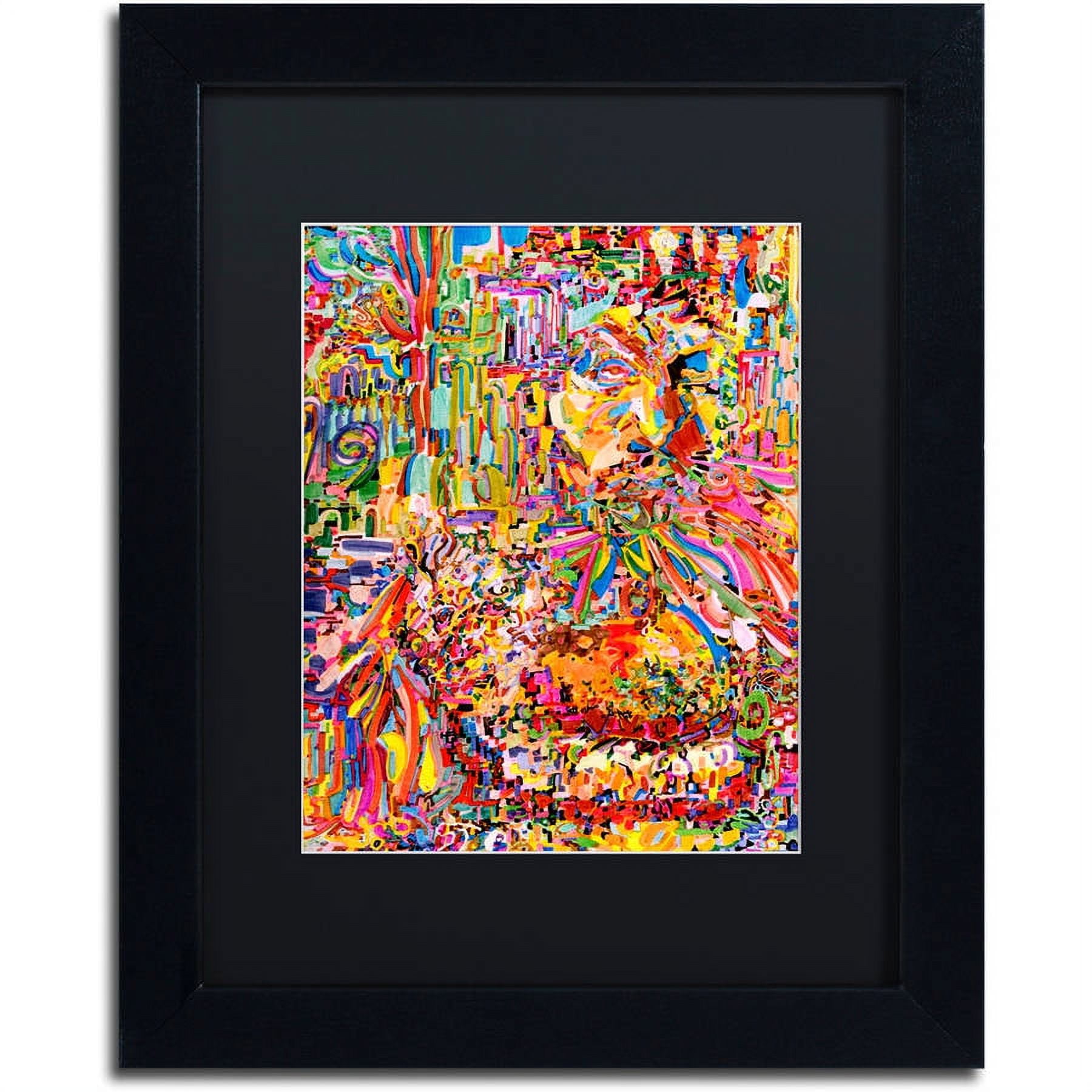 Trademark Fine Art "A Robot Imagines A Hamburger" Canvas Art by Josh Byer, Black Matte, Black Frame
