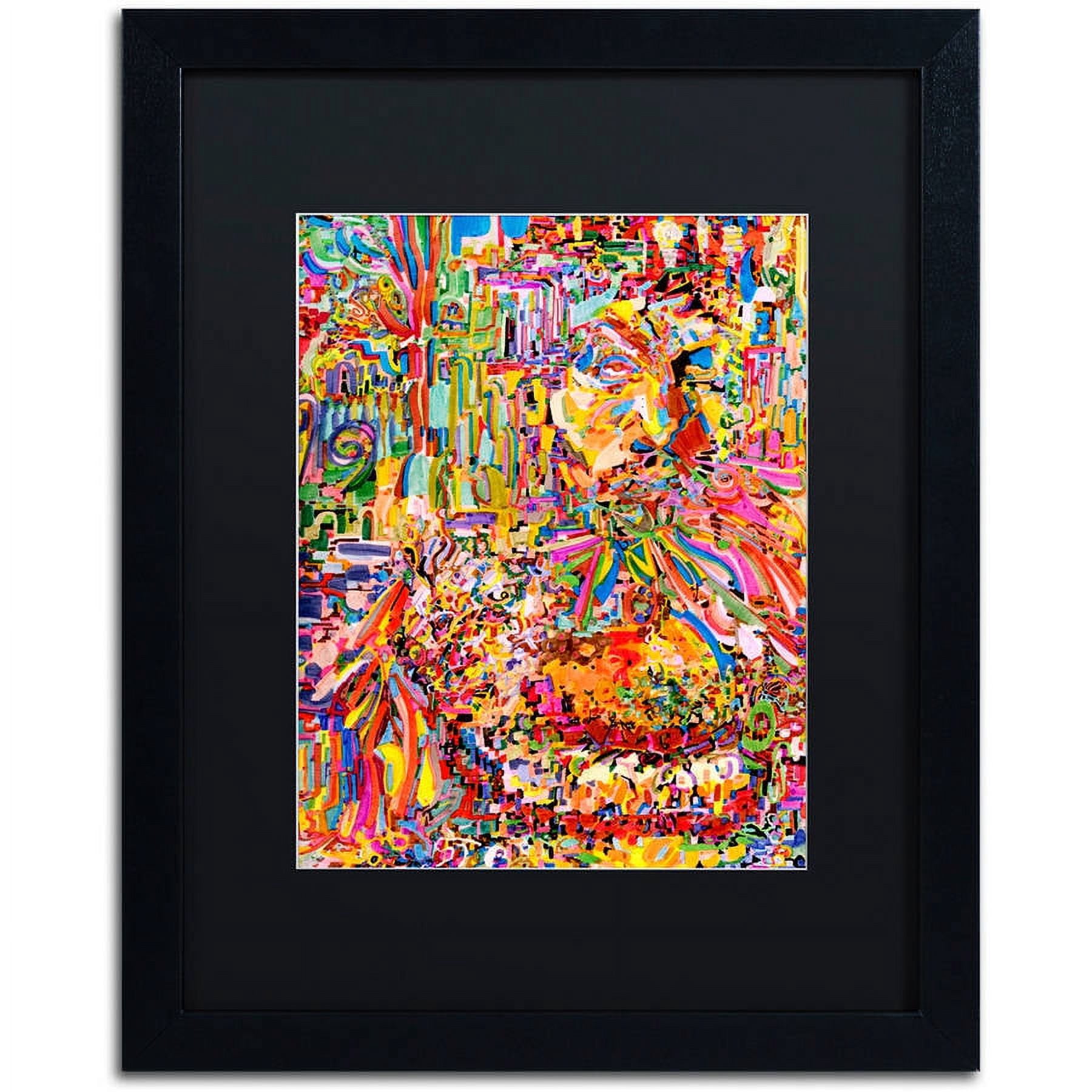 Trademark Fine Art "A Robot Imagines A Hamburger" Canvas Art by Josh Byer, Black Matte, Black Frame