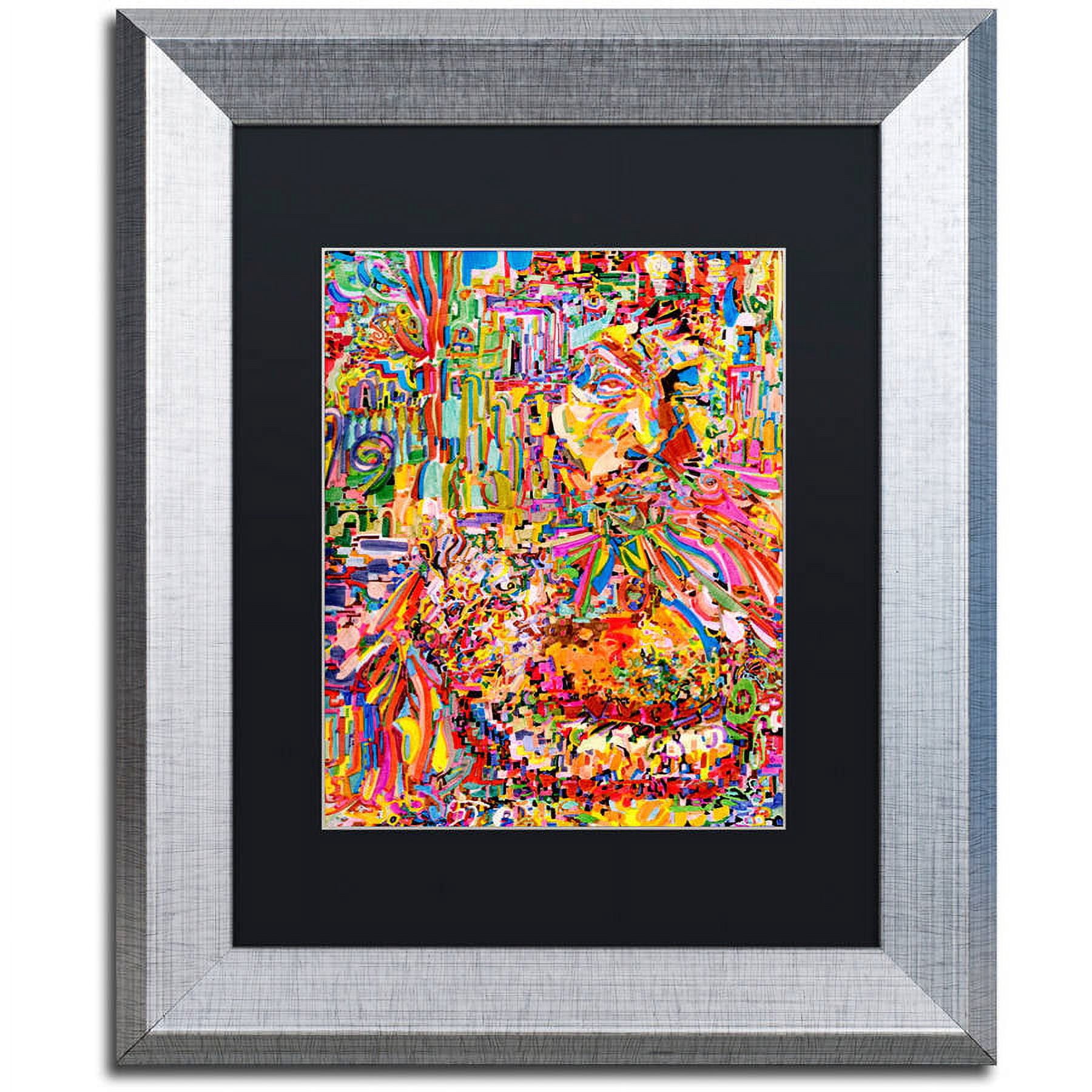 Trademark Fine Art "A Robot Imagines A Hamburger" Canvas Art by Josh Byer, Black Matte, Silver Frame