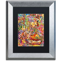 Trademark Fine Art "A Robot Imagines A Hamburger" Canvas Art by Josh Byer, Black Matte, Silver Frame