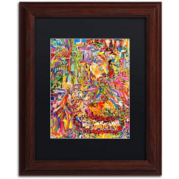 Trademark Fine Art "A Robot Imagines A Hamburger" Canvas Art by Josh Byer, Black Matte, Wood Frame