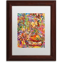 Trademark Fine Art "A Robot Imagines A Hamburger" Canvas Art by Josh Byer, White Matte, Wood Frame