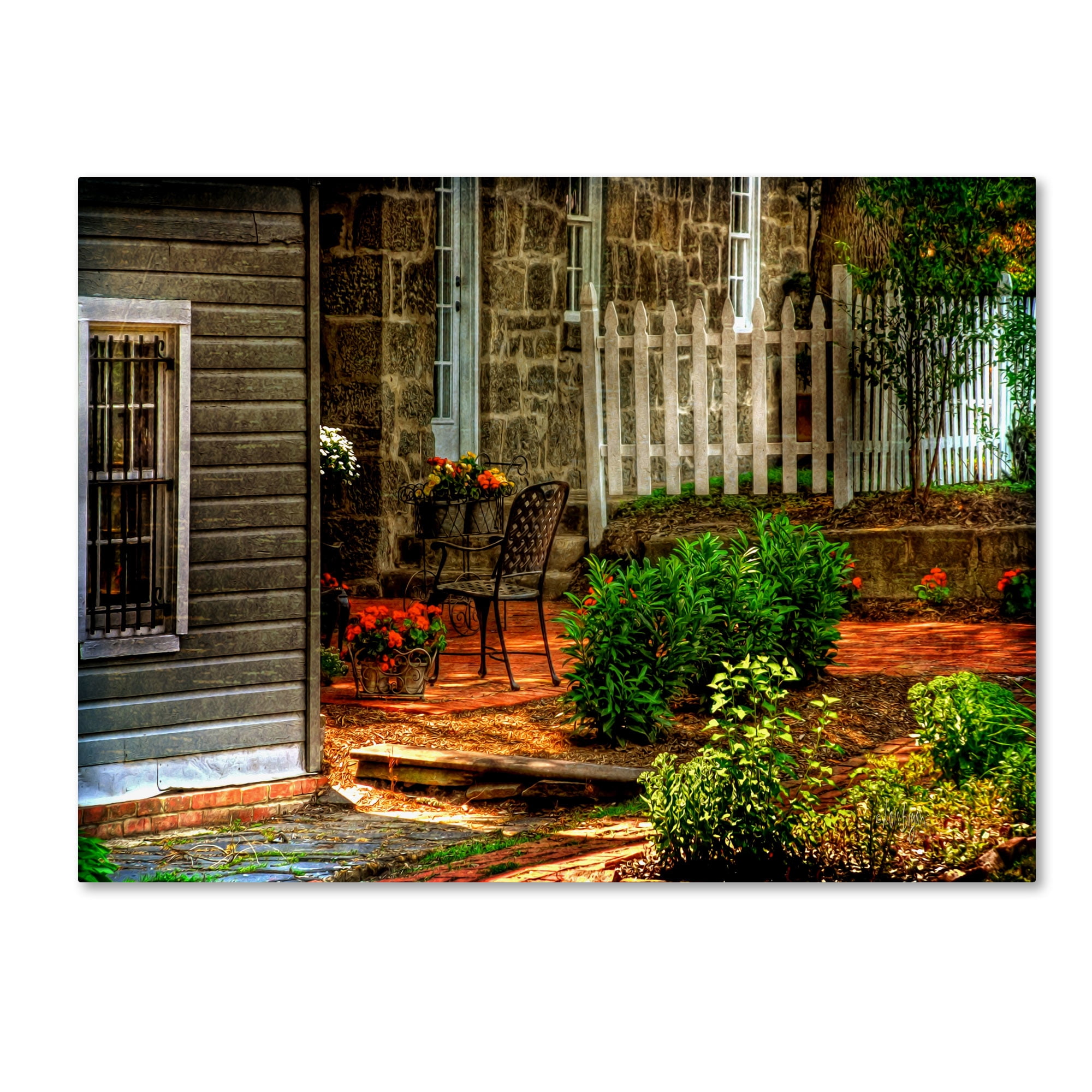 Trademark Fine Art "A Seat In the Shade" Canvas Art by Lois Bryan