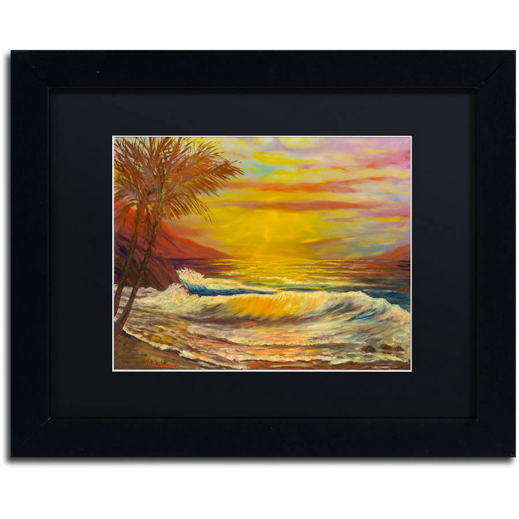Trademark Fine Art "A Tropical Lagoon" Canvas Art by Manor Shadian, Black Matte, Black Frame