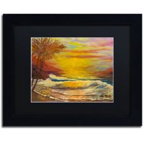 Trademark Fine Art "A Tropical Lagoon" Canvas Art by Manor Shadian, Black Matte, Black Frame
