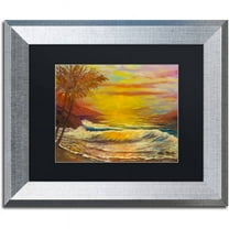 Trademark Fine Art "A Tropical Lagoon" Canvas Art by Manor Shadian, Black Matte, Silver Frame
