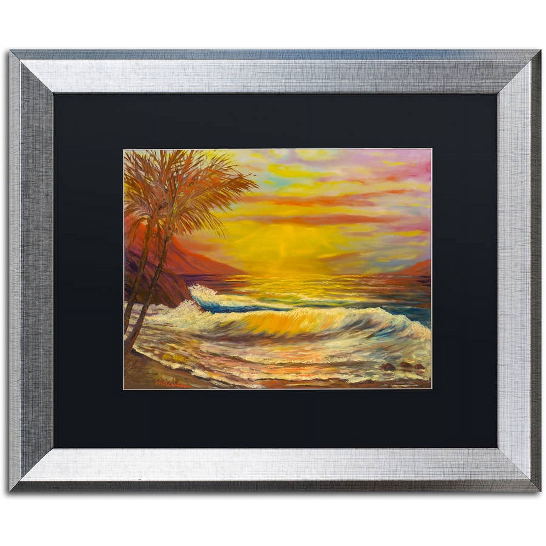 Trademark Fine Art "A Tropical Lagoon" Canvas Art by Manor Shadian, Black Matte, Silver Frame