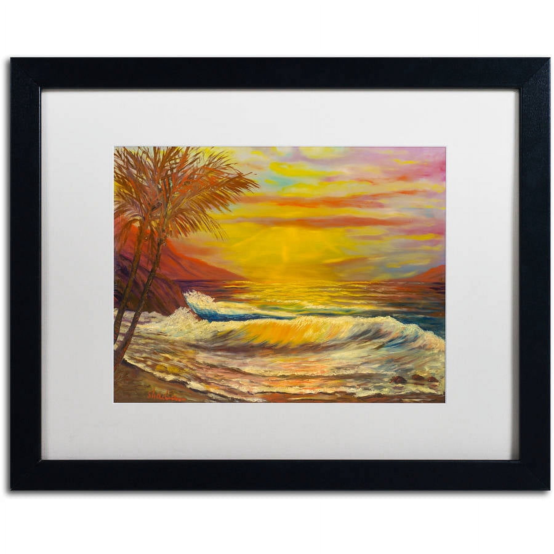 Trademark Fine Art "A Tropical Lagoon" Canvas Art by Manor Shadian, White Matte, Black Frame