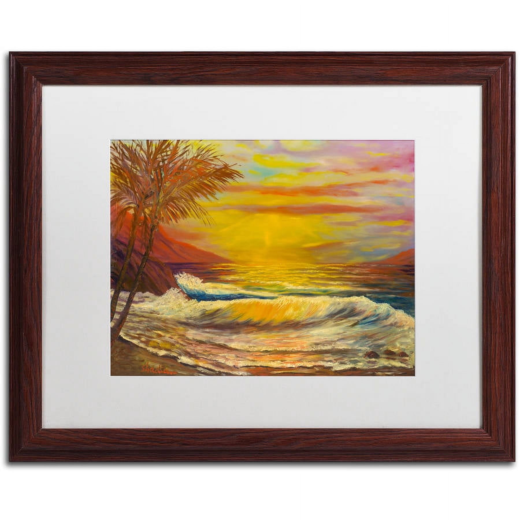 Trademark Fine Art "A Tropical Lagoon" Canvas Art by Manor Shadian, White Matte, Wood Frame