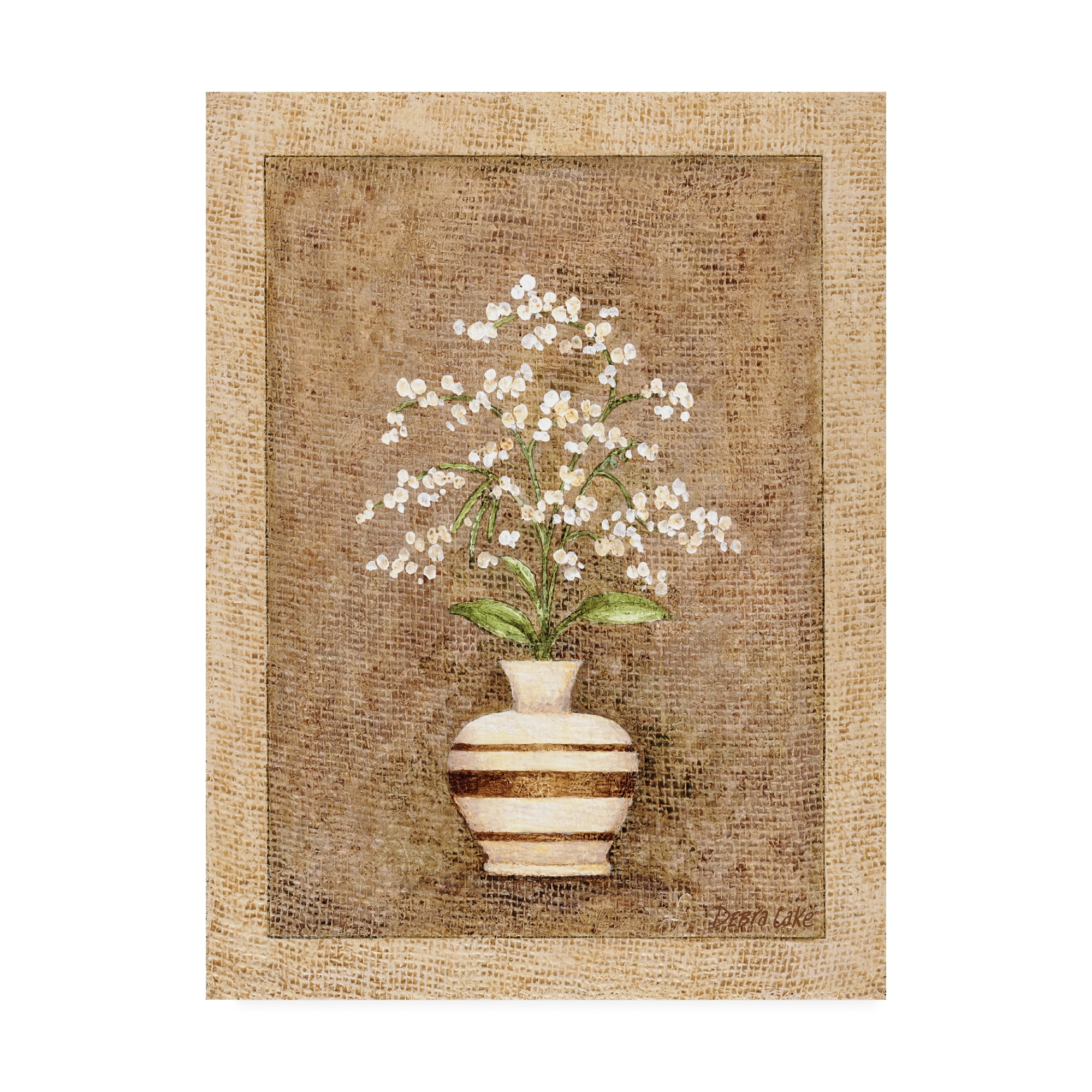 Trademark Fine Art 'A Vase on Linen' Canvas Art by Debra Lake