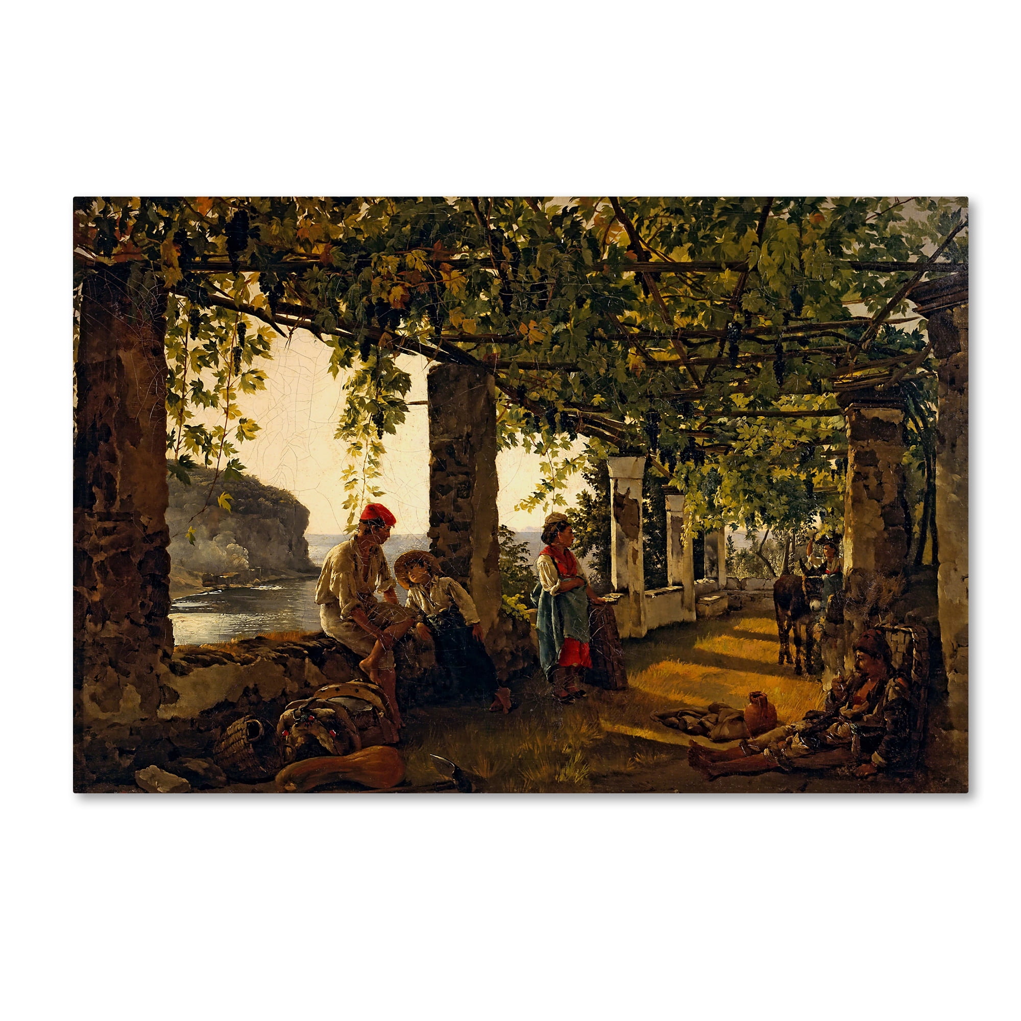 Trademark Fine Art 'A Veranda Overgrown With Grape Vines' Canvas Art by Silvester Shchedrin