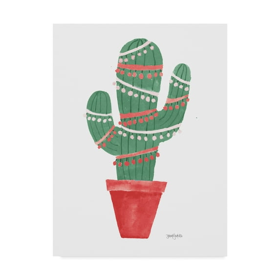 Trademark Fine Art 'A Very Cactus Christmas II Dark Green' Canvas Art by Jenaya Jackson