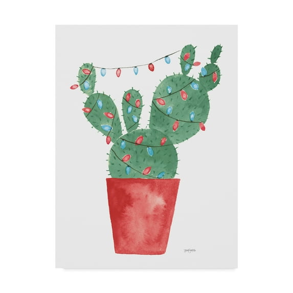 Trademark Fine Art 'A Very Cactus Christmas III Dark Green' Canvas Art by Jenaya Jackson